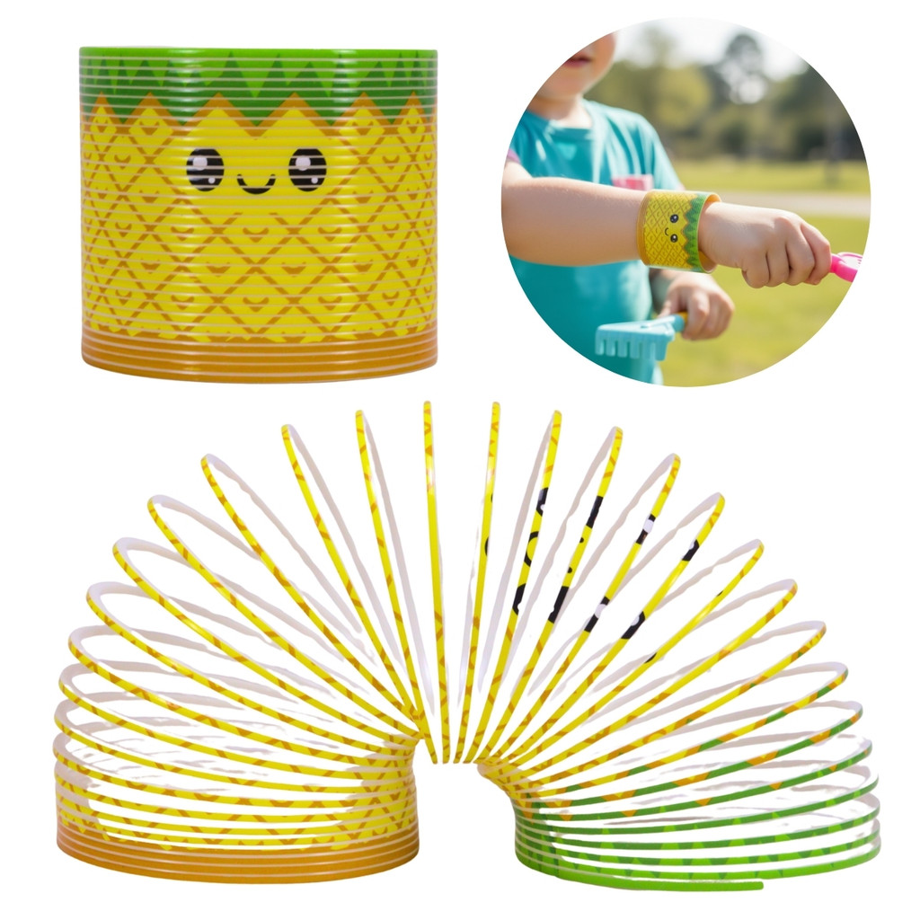 Brinquedo Mola Maluca Clássica Infantil Divertida Formas Amarelo Abacaxi - Castela em Oferta na Shopee