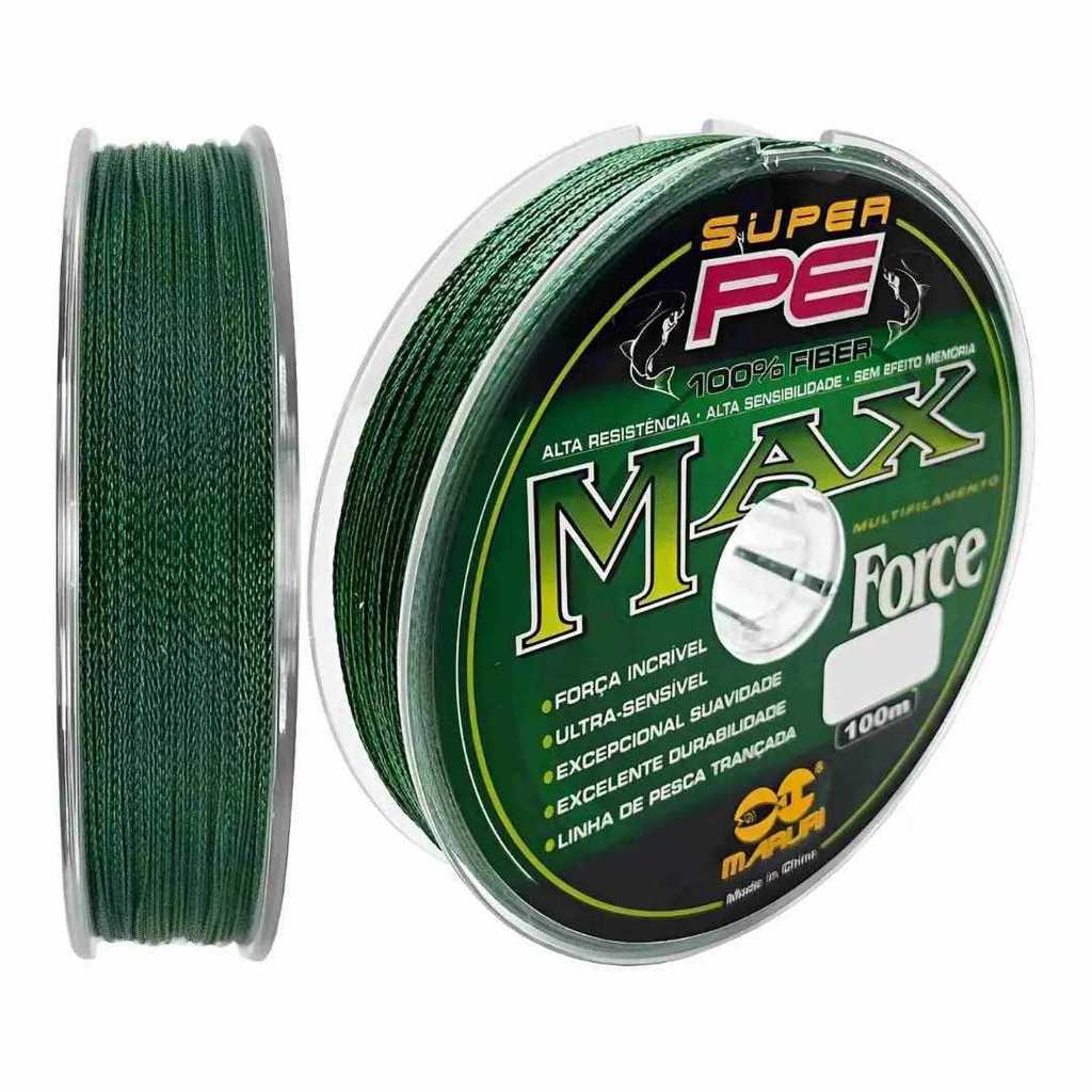 LINHA MULTIFILAMENTO MAX FORCE 100M 0.26MM 39LB VERDE