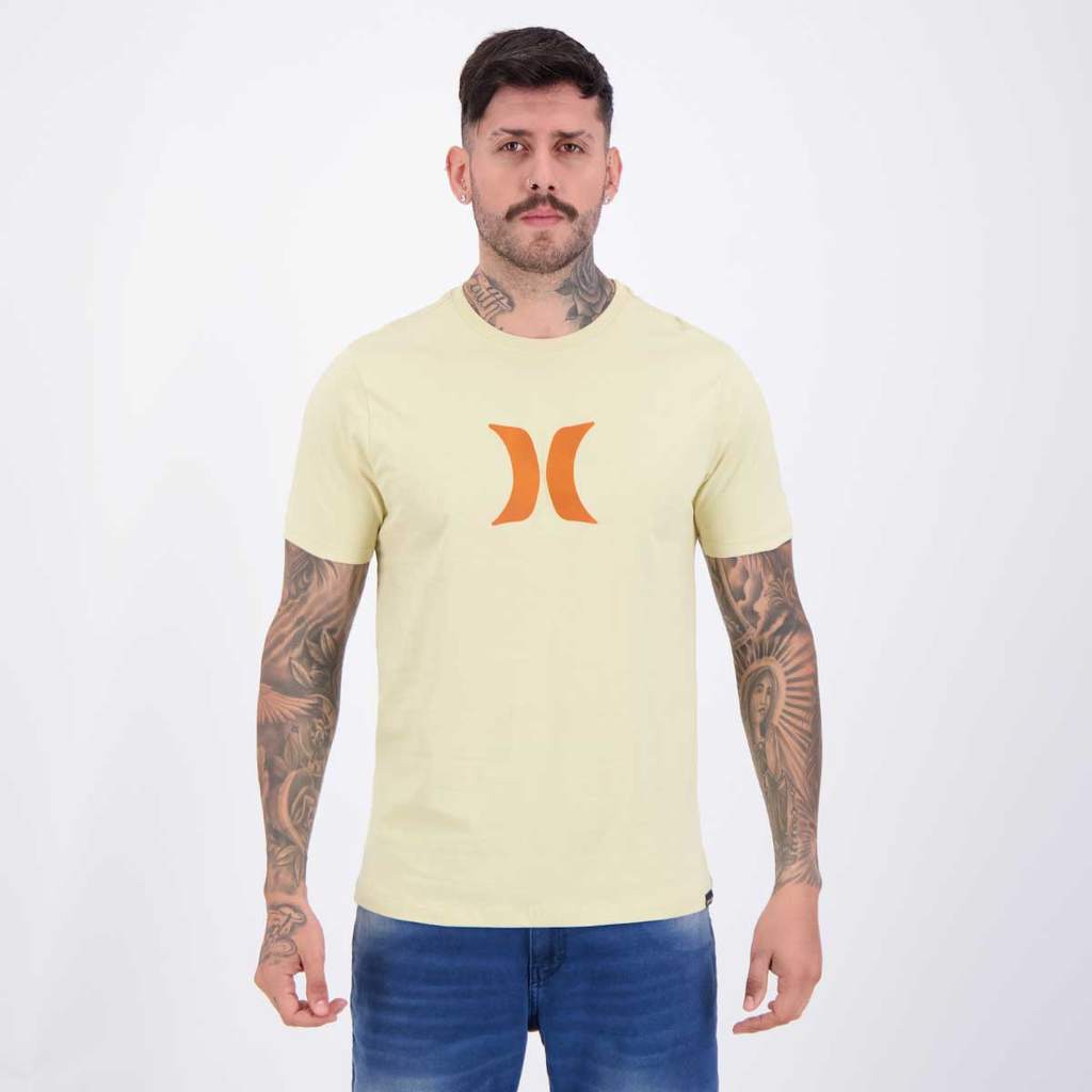 Camiseta Hurley Silk Icon Bege em Oferta na Shopee