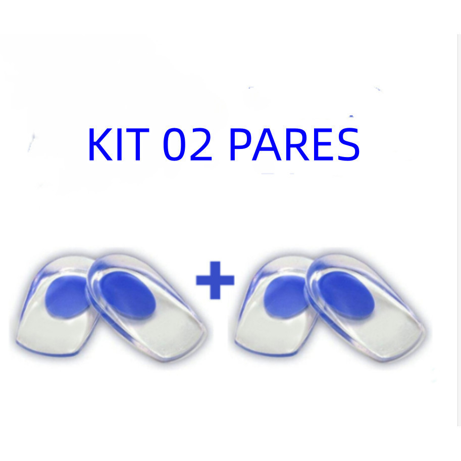 Kit 2 Pares Calcanheira de Silicone Gel Ortopédica Esporão Dor Anti Impacto