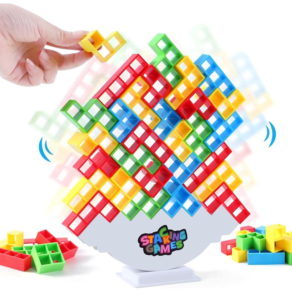 64 Pcs Blocos De Empilhamento De Equilíbrio Jogo Brinquedo De Torre Para Crianças Adultos Atividades De Construção De Eq
