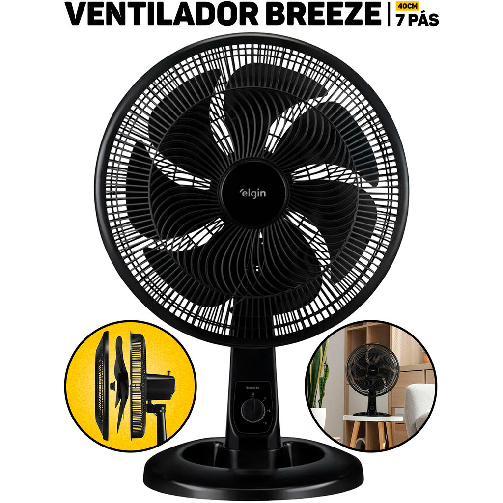 Ventilador Mesa 40cm Oscilante 7 Pás 3 Velocidades Baixo Consumo P/ Ambientes Internos Sala Quarto	 em Oferta na Shopee