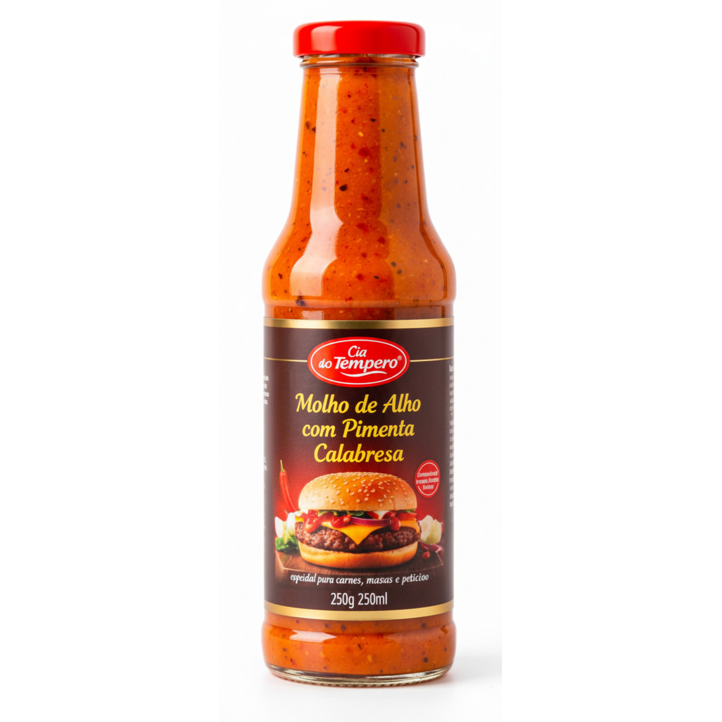 Molho Alho Com Pimenta Calabresa 180ml  - CIA DO TEMPERO em Oferta na Shopee