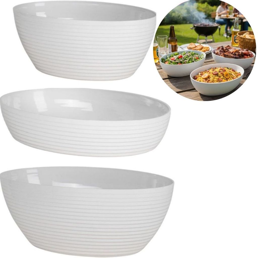 Conjunto 3 Travessas Ovais de PLÁSTICO Resistente Para Servir Paramount em Oferta na Shopee