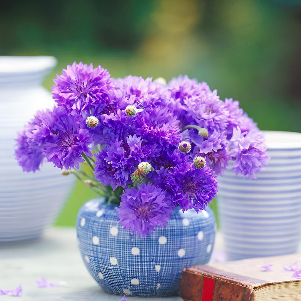 flores ornamentais 100 Sementes De Centaurea  Azul Azul Azul Azul planta para vaso