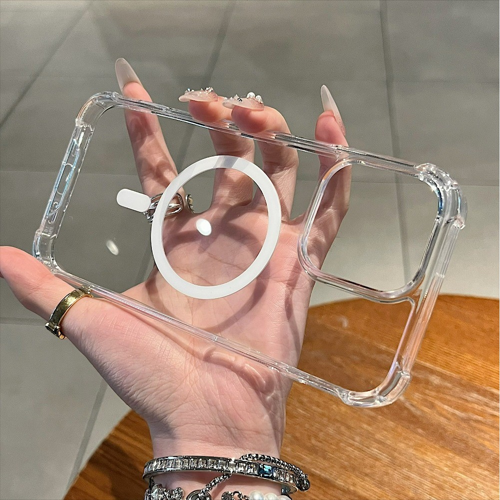 Capa Anti-Rachadura De Carregamento Magnético Transparente Para Xiaomi 15T 14T Pro De Telefone Mi14T Mi15T