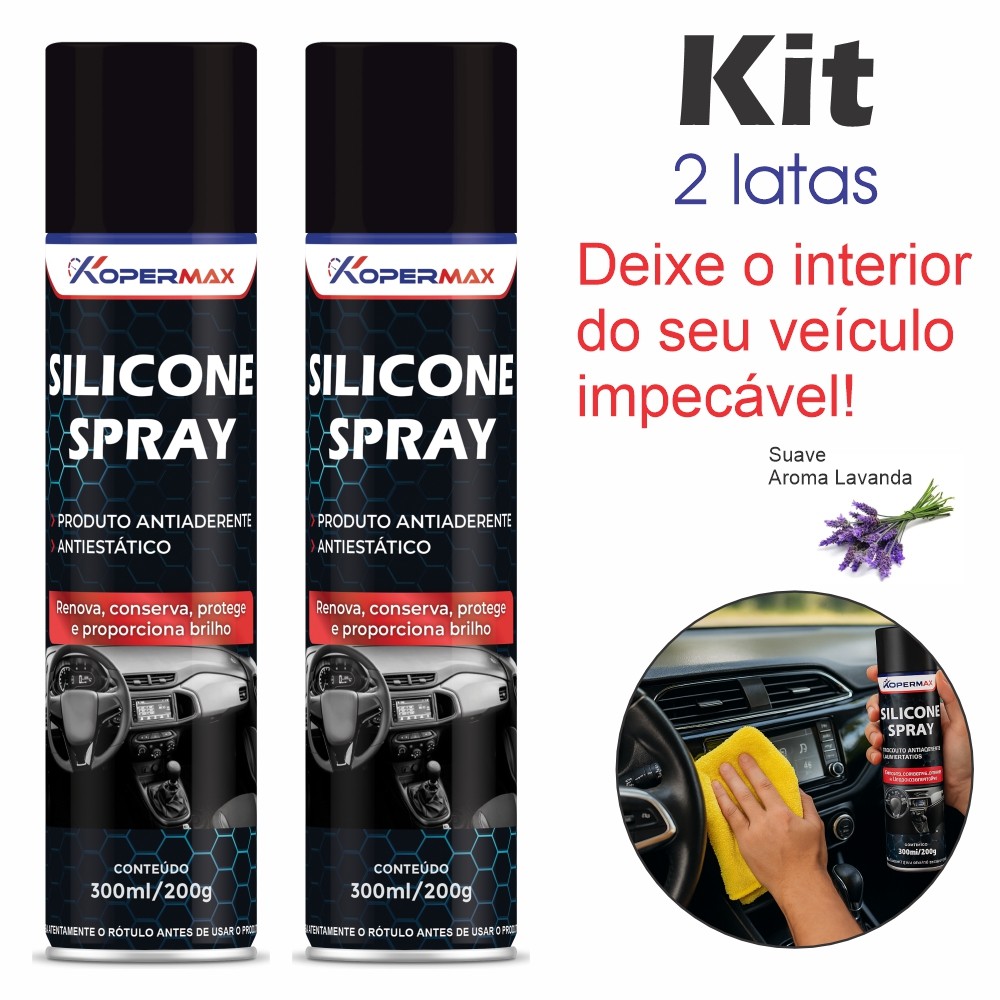 Kit C/ 2 Unid. Silicone Spray Lavanda 300ml em Oferta na Shopee
