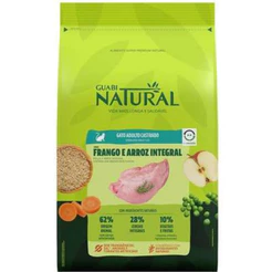 Ração para Gatos Adultos Castrados Sabor Frango e Arroz Integral 7,5Kg Guabi Natural
