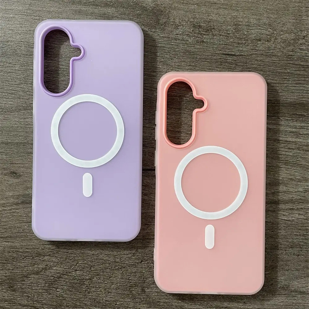Capa magnética em tons pastéis para Samsung A57, A56, A55, A54, A37, A36, A35, A27, A26, A17, A16, A07, A06 5G com acaba