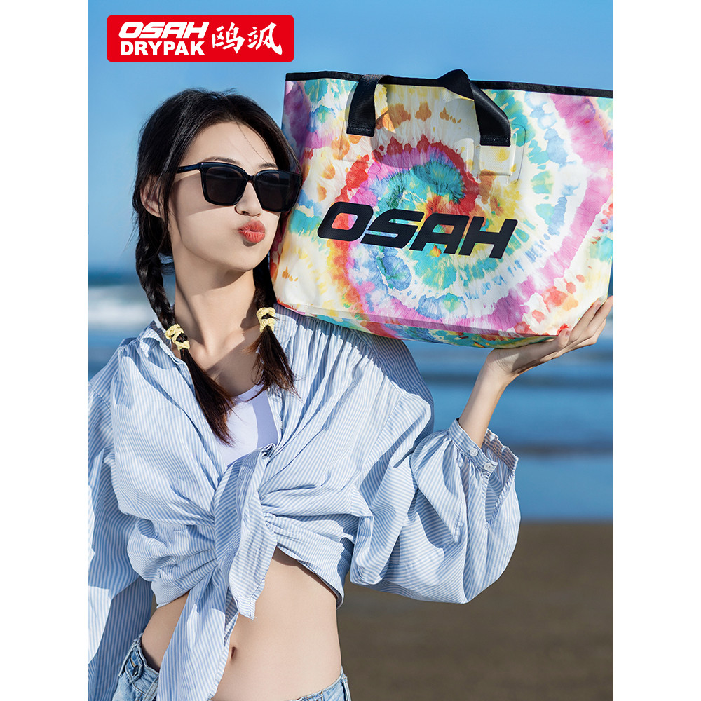 OSAH Esportes ao ar livre Praia Sacola Moda Bolsa de compras à prova d'água Grande capacidade Commuter Crossbody Bolsa d