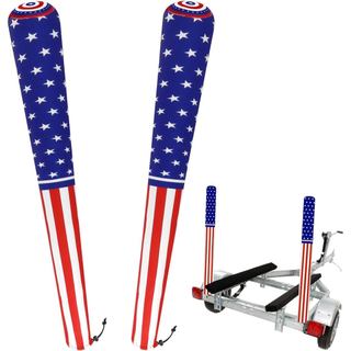 Capas para Mastro de Guia de Reboque de Barco com Bandeira Americana de 48" para o 4 de Julho, 2 Peças, Acessórios para 