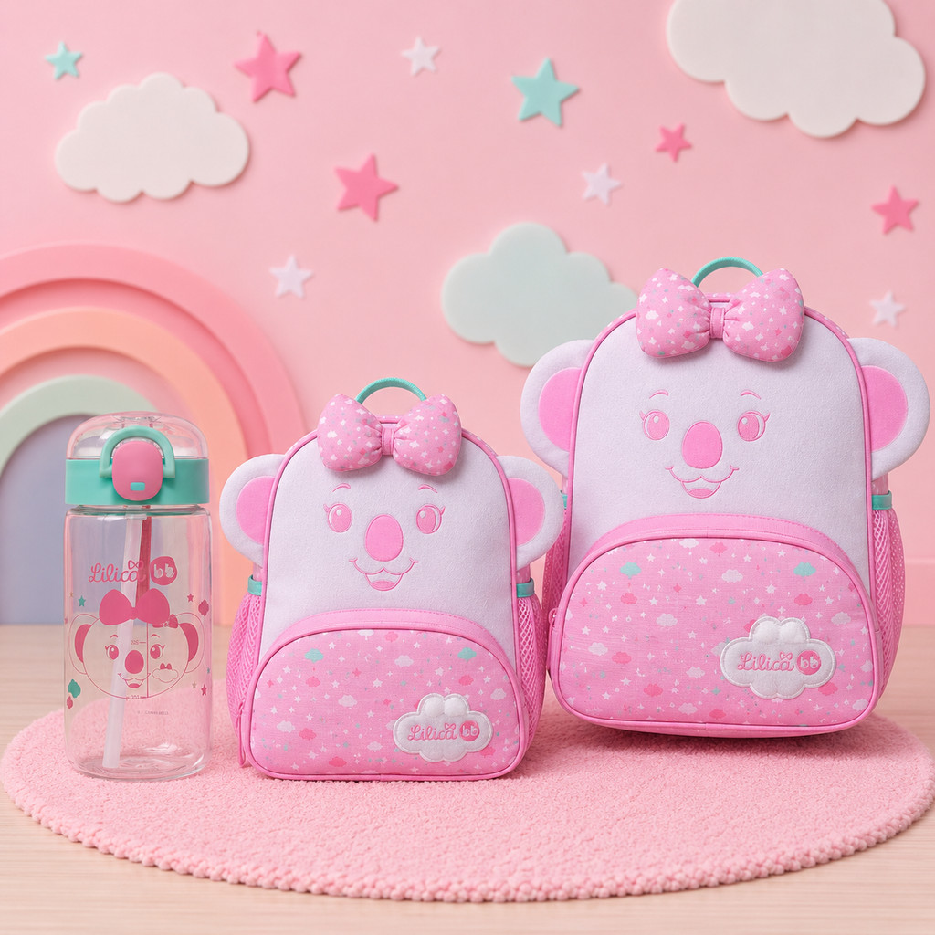 Mochila Costas Lancheira Garrafa Tritan Lilica Ripilica