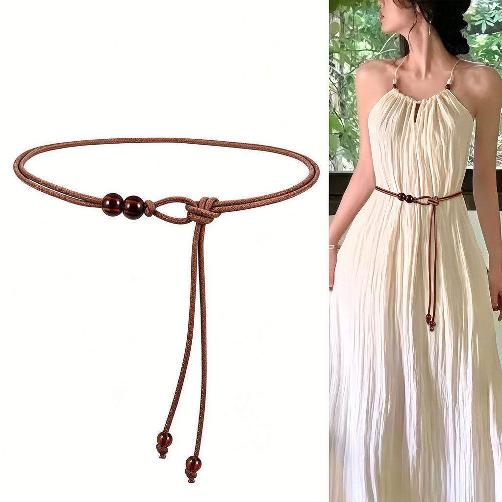 cinto feminino cinto feminino largo Nova pérola cintura fina corda senhoras cinto de corda de couro vestido de verão cam