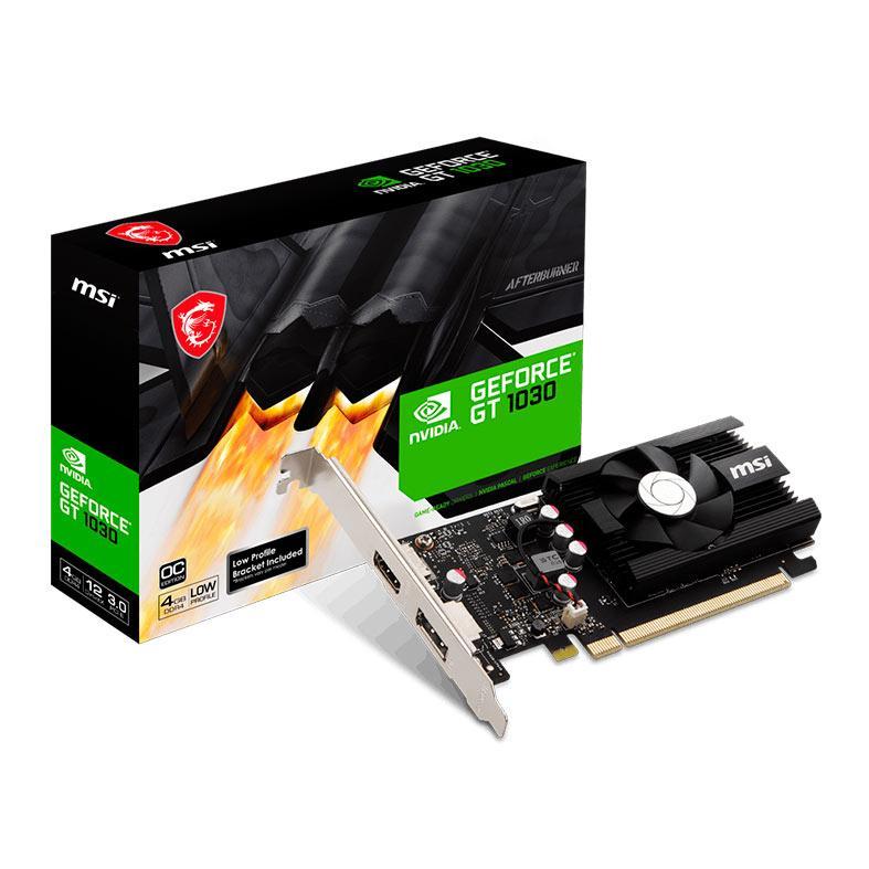Placa de Video MSI GeForce GT 1030 4GD4 LP OC Edition, 4GB, DDR4, 64-bit, 912-V812-001-NAC