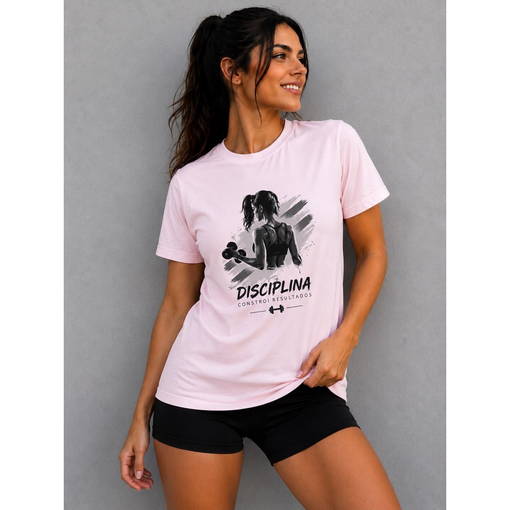 Camiseta Básica Casual Feminina Estampada Academia Gym Estilosa Premium Academia Treino Presente