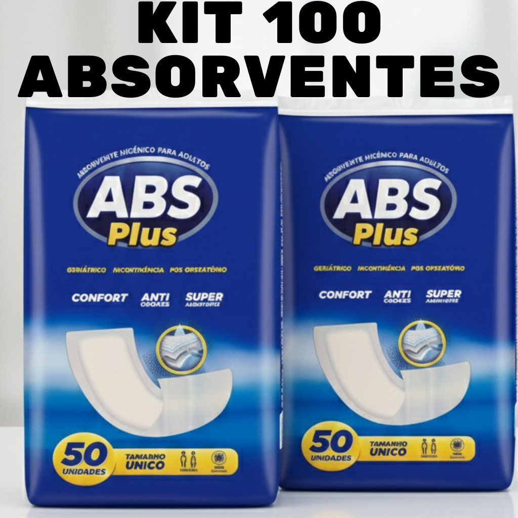 Kit 2 Absorventes Geriátrico Absorv Plus Tamanho Único - 100 Uunidades Envio Imediato
