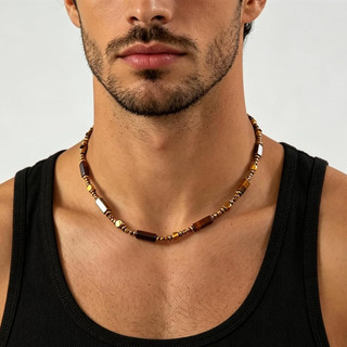 Colar de Surfista Masculino, Gargantilha de Contas, de Conchas Puka, Colar de Contas de Madeira de Coco, Colares d