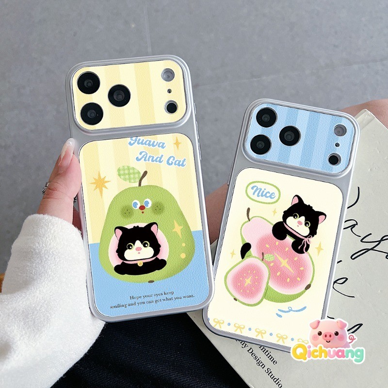 Verão Goiaba Gato Preto Bowkont Casos De Couro Para Samsung Galaxy A57 A56 A55 A54 A53 A52 A52S A51 A50 A50S M40S A30 A3