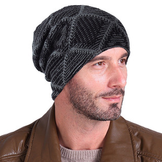 Novos modelos de gorros de inverno para homens, gorros de lã tricotada com interior de veludo, gorros quentes, gorros es