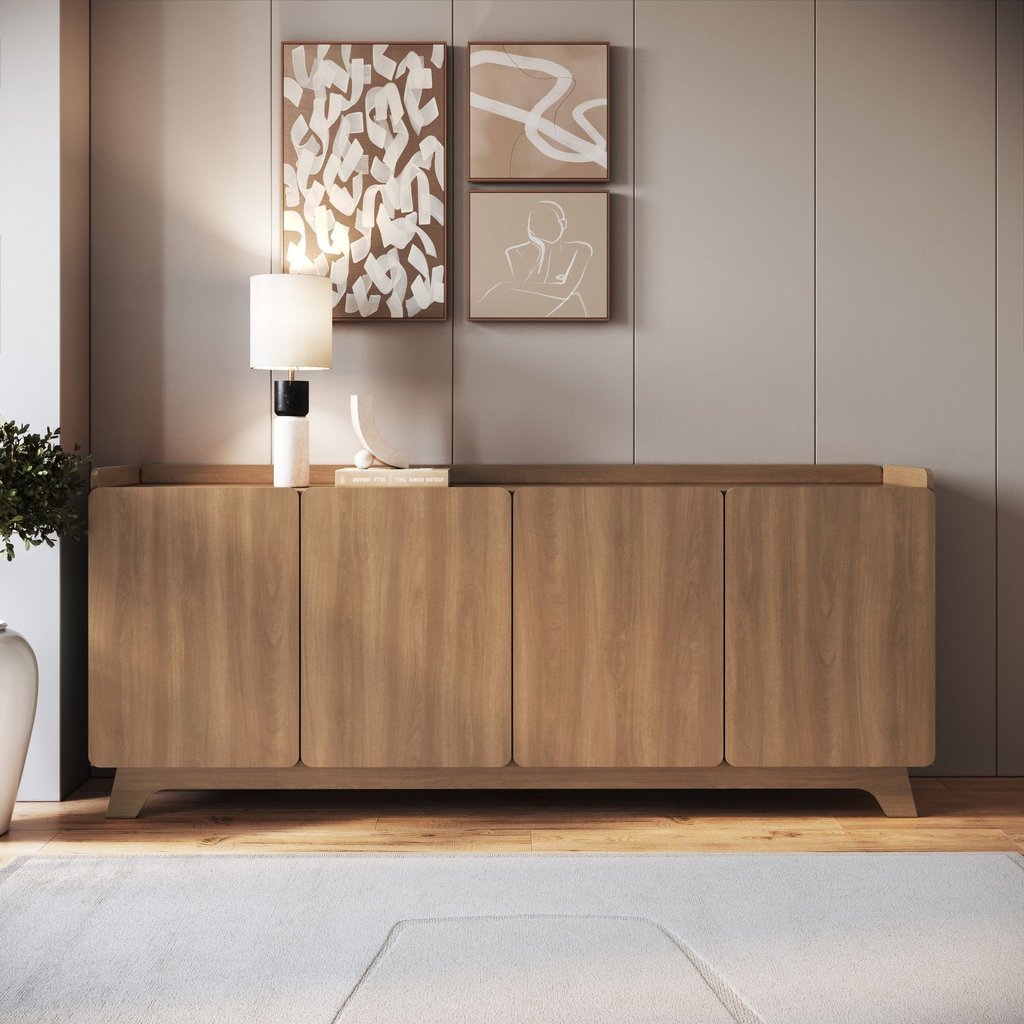 Buffet para Sala de Jantar 200x96x40cm John Marrom/Freijó Freijó