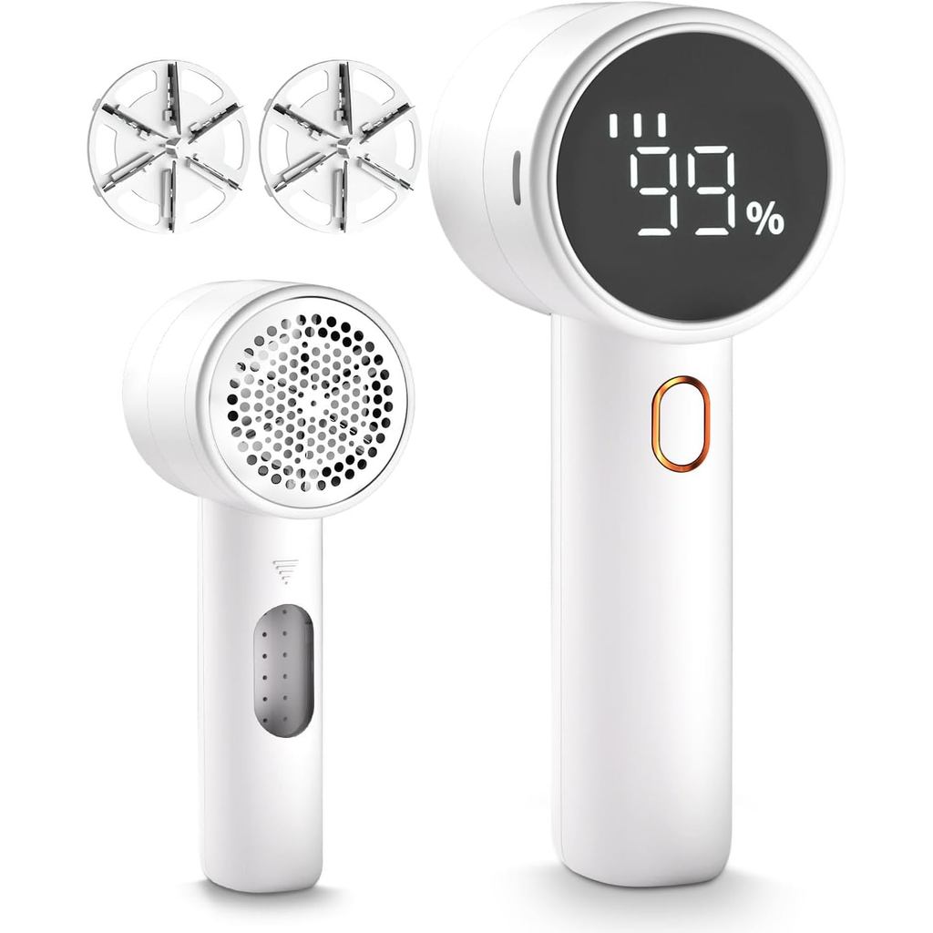 Removedor de Pelos de Tecido, Recarregável, Desfuzzador Elétrico Portátil para Suéteres com 3 Velocidades, 6 Lâminas, Di
