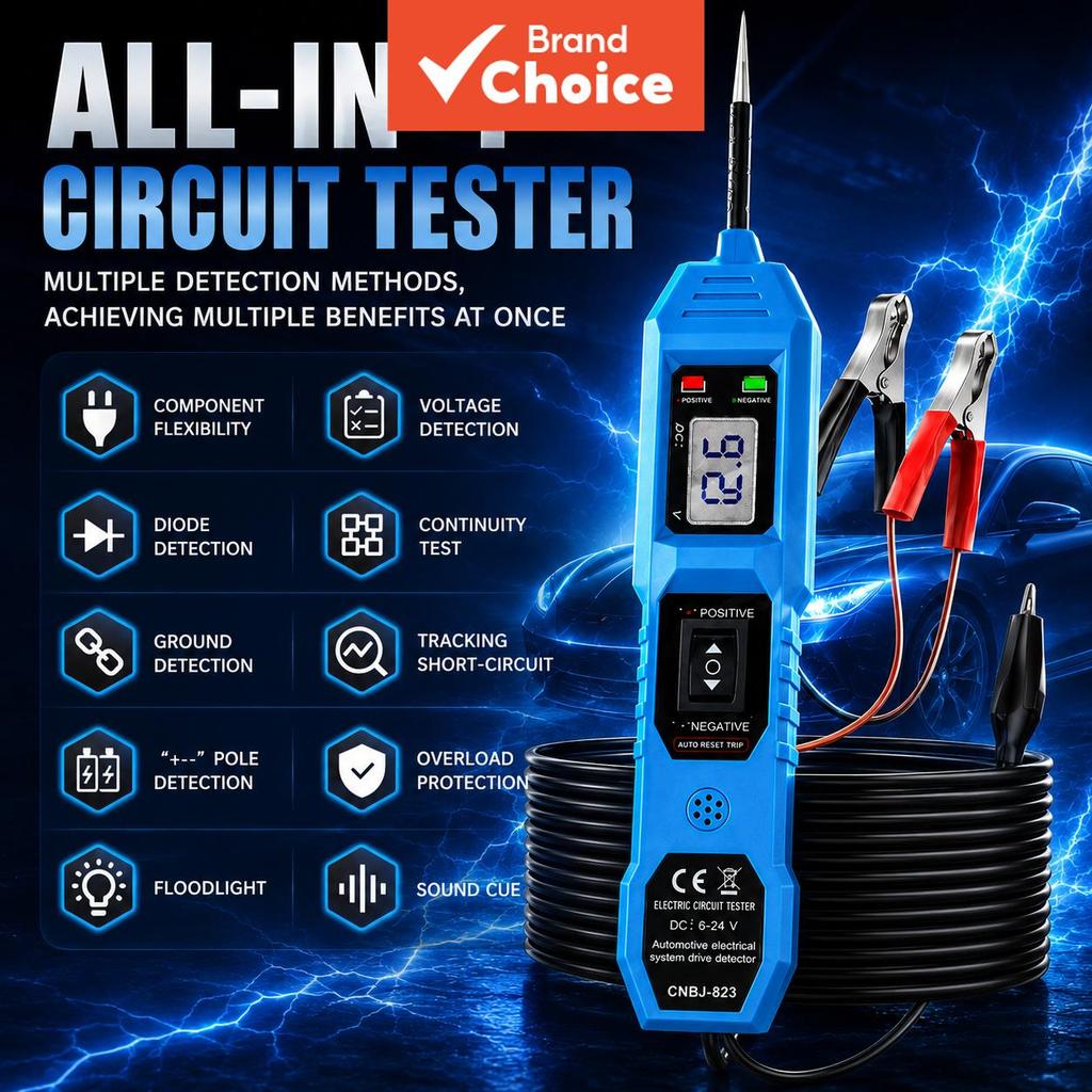 Cnbj-823 Caneta de teste de circuito automotivo 6-24V digital para diagnóstico d