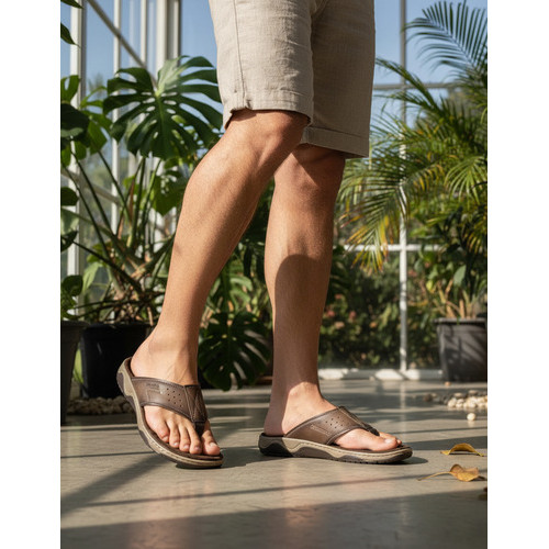 Chinelo Masculino Pegada 131663 Couro Legítimo Casual Antiderrapante Dia dos Pais Solado Amortech