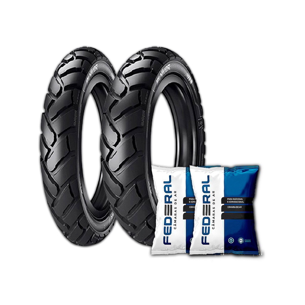 Kit Pneu Ira Bunker 90/90-18 e 2.75-18 + 2 Câmaras Fan/Titan