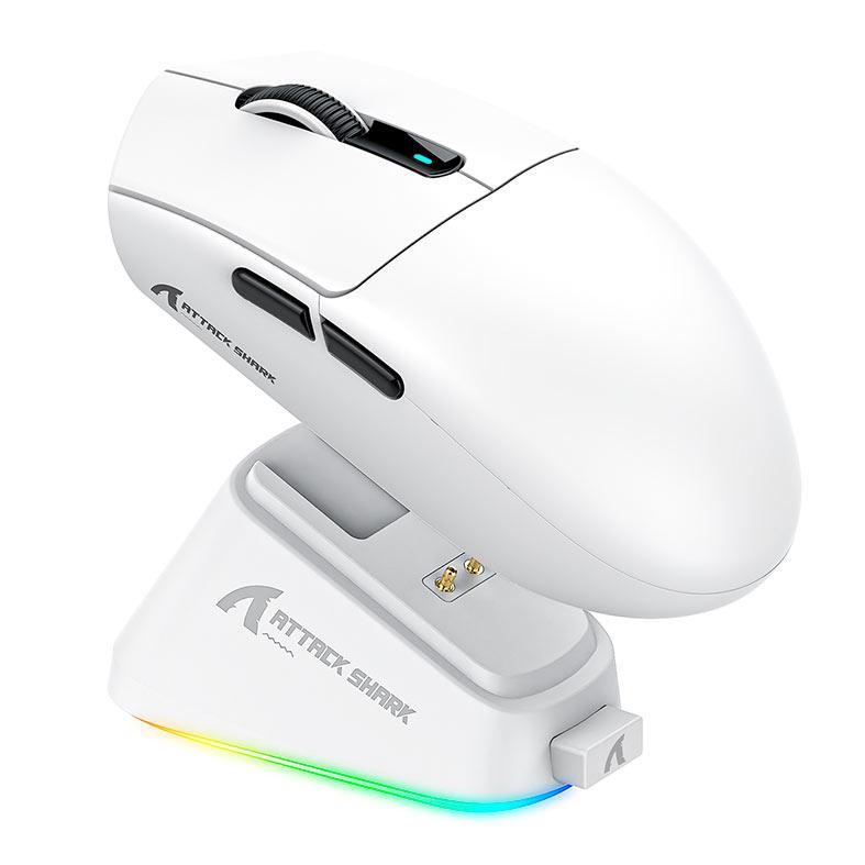 Mouse Gamer Attack Shark G3PRO, 25000DPI, 5 Botoes, Tri-Mode, Branco, G3-PRO-WHI