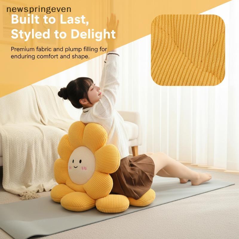 Imagem Almofada De Chão De Flor Fofa Extra Macia Lavável Assento De Pelúcia Para Sala De Estar Yoga Meditação Decoração De Casa