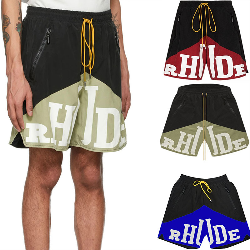 Rhude Shorts americanos basquete corrida treinamento calças de bola de secagem rápida esportes lazer verão respirável so