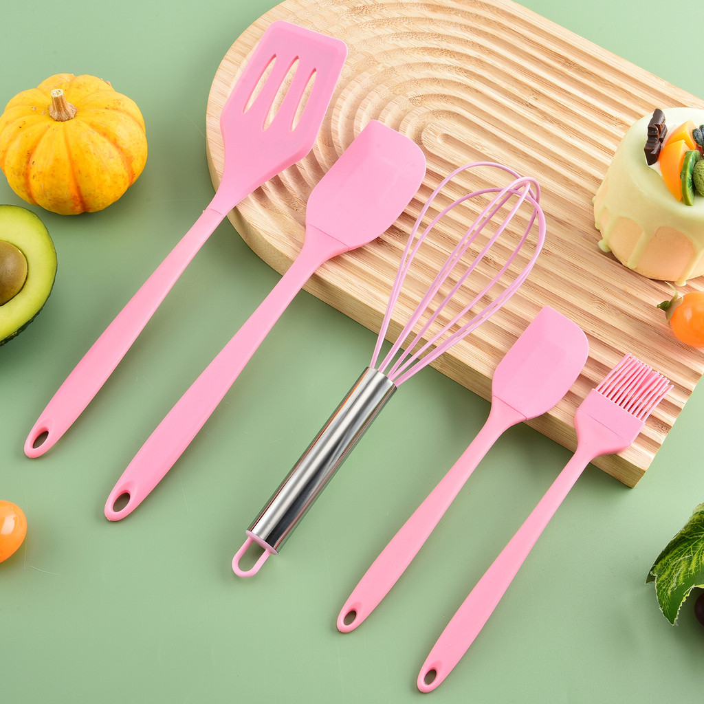 Conjunto de 5 peças de espátula de Silicone, conjunto de utensílios de cozinha antiaderentes