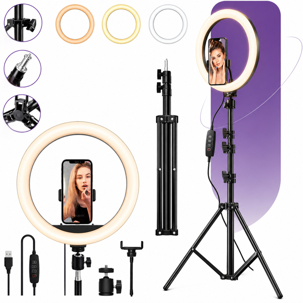 Ring Light Iluminador 10 Polegadas Com Tripé de 2.10 Metros Para Celular Luz High Light Led