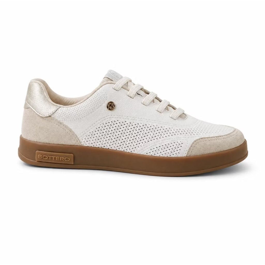 Tênis Feminino Bottero 364913 Lançamento Couro Snekers Casual Confortável Original Moda Feminina Estiloso Moderno Dia