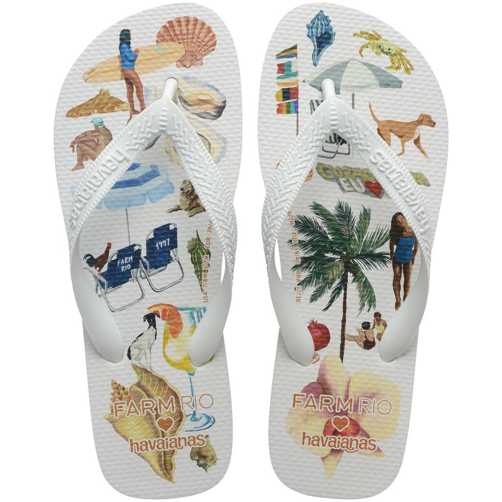 Chinelo Havaianas Farm Colagem Carioca