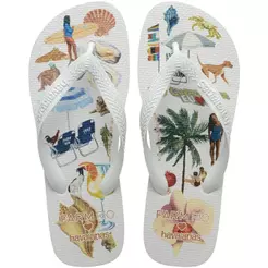 Chinelo Havaianas Farm Colagem Carioca