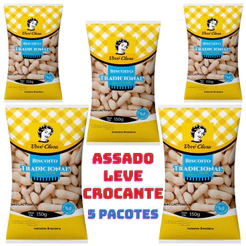 Biscoito Polvilho Tradicional Assado Crocante 5 Pacotes 750g