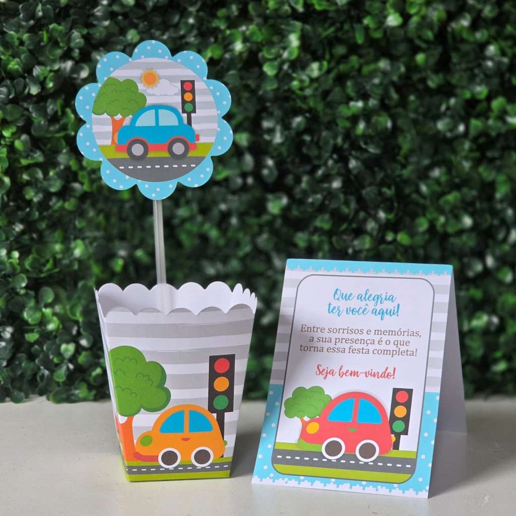 Centros de mesa + Plaquinhas CARRINHOS festa infantis lembrancinhas de aniversario mimo decoração personalizados tema