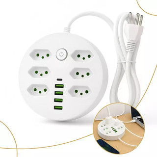 Extensão Tomadas com USB e TypeC Universal Bivolt 110v-250v 2500W Power 2m Filtro De Linh…