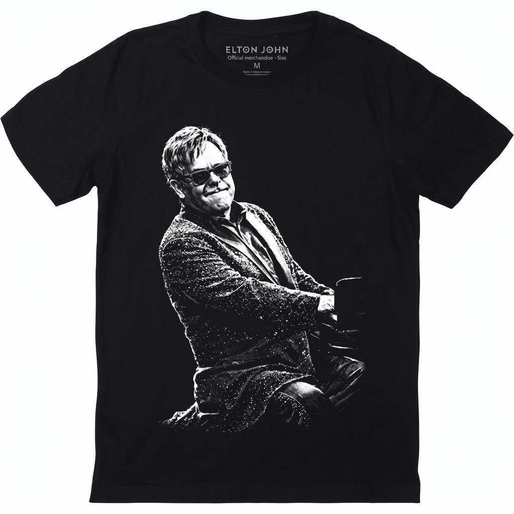 Camiseta Masculino Elton John Estampado Camisa 100% Algodão Feminino Plus Size Oversized Envio Rápido