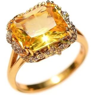 Anel de Coquetel Elegante com Grande Tanzanita Natural, Ouro 18k, Topázio Champagne Brilhante, Cristal CZ, Anel de Diama