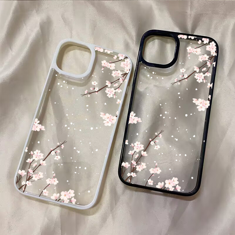 Flor De Cerejeira Floral Caso Para Samsung Galaxy S26 S25 FE S24 Ultra S23 A56 A06 A05 A55 A54 A53 A16 A15 A35 A34 A26 C