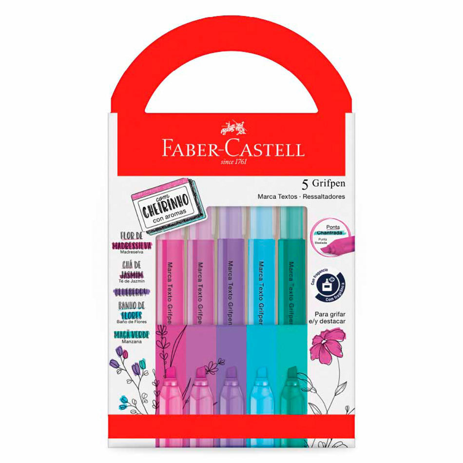 Pincel marca texto Grifpen com 5 unidades Relaxa & Reequilibra MT/ES5RRZF\357006 Faber-Castell