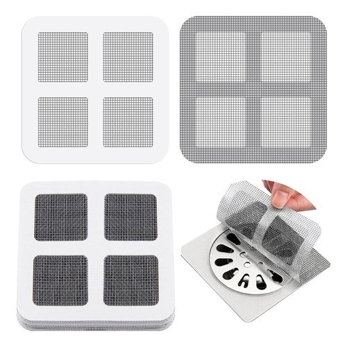 Filtro de Ralo Descartável – Tela Adesiva Protetora Anti-Odor Insetos para Pia Banheiro 10x10cm /15x15cm