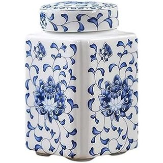Fenteer Jarra De Gengibre De Cerâmica Templo De Porcelana Delie Decorativa De Estilo Chinês Vaso De Armazenamento Multiu