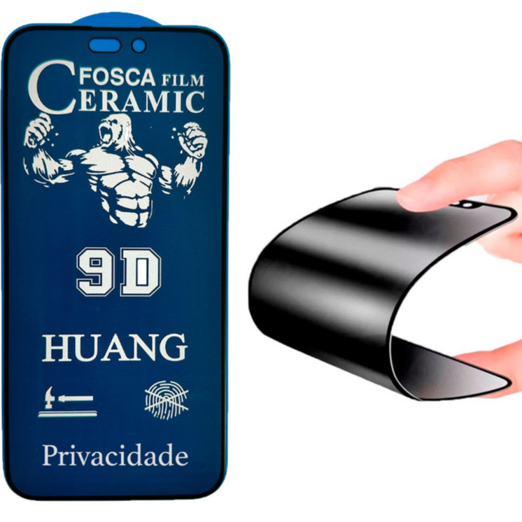 Kit 3/Kit 5 Películas Ceramica Fosca Privacidade 9D Samsung S23 Fe/A54/A55/A14/A15/S20 Fe/A13/A23/A12/M14/M15/A30s