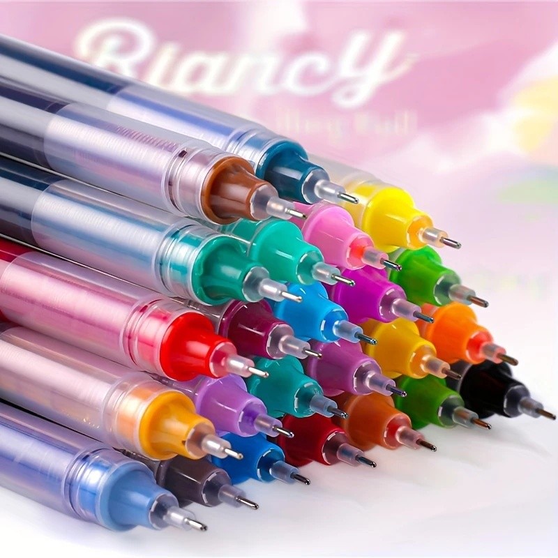 12/6/3 Pcs Canetas Gel Líquido Direto De Secagem Rápida Grande Capacidade Caneta Colorida/Preta Para Desenho E Escrita — imagem 2 de 2