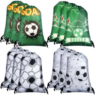 CACSO 12 Sacolas de Festa de Futebol, Sacolas com Cordão para Futebol, Mochila com Cordão para Lembrancinhas de Festa, S
