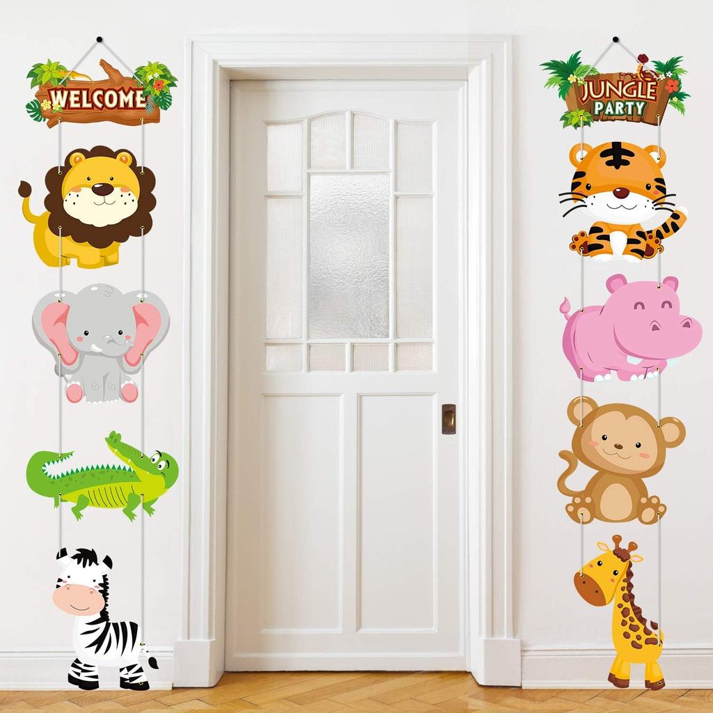 Suprimentos para Festa com Tema de Animais da Selva Sumind, Recortes de Animais da Floresta, Faixa Decorativa para Festa