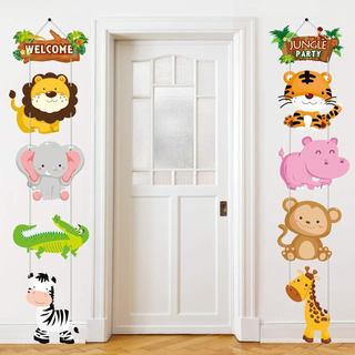 Suprimentos para Festa com Tema de Animais da Selva Sumind, Recortes de Animais da Floresta, Faixa Decorativa para Festa